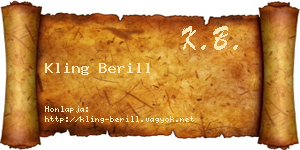 Kling Berill névjegykártya